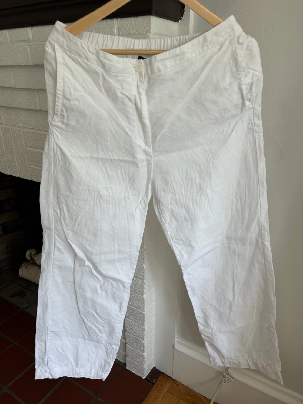 Eileen Fisher White Linen Pants Size S/P (Oversize)